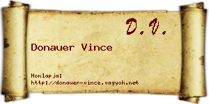 Donauer Vince névjegykártya