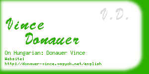 vince donauer business card